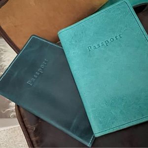 Two Moore & Giles Leather Passport Covers